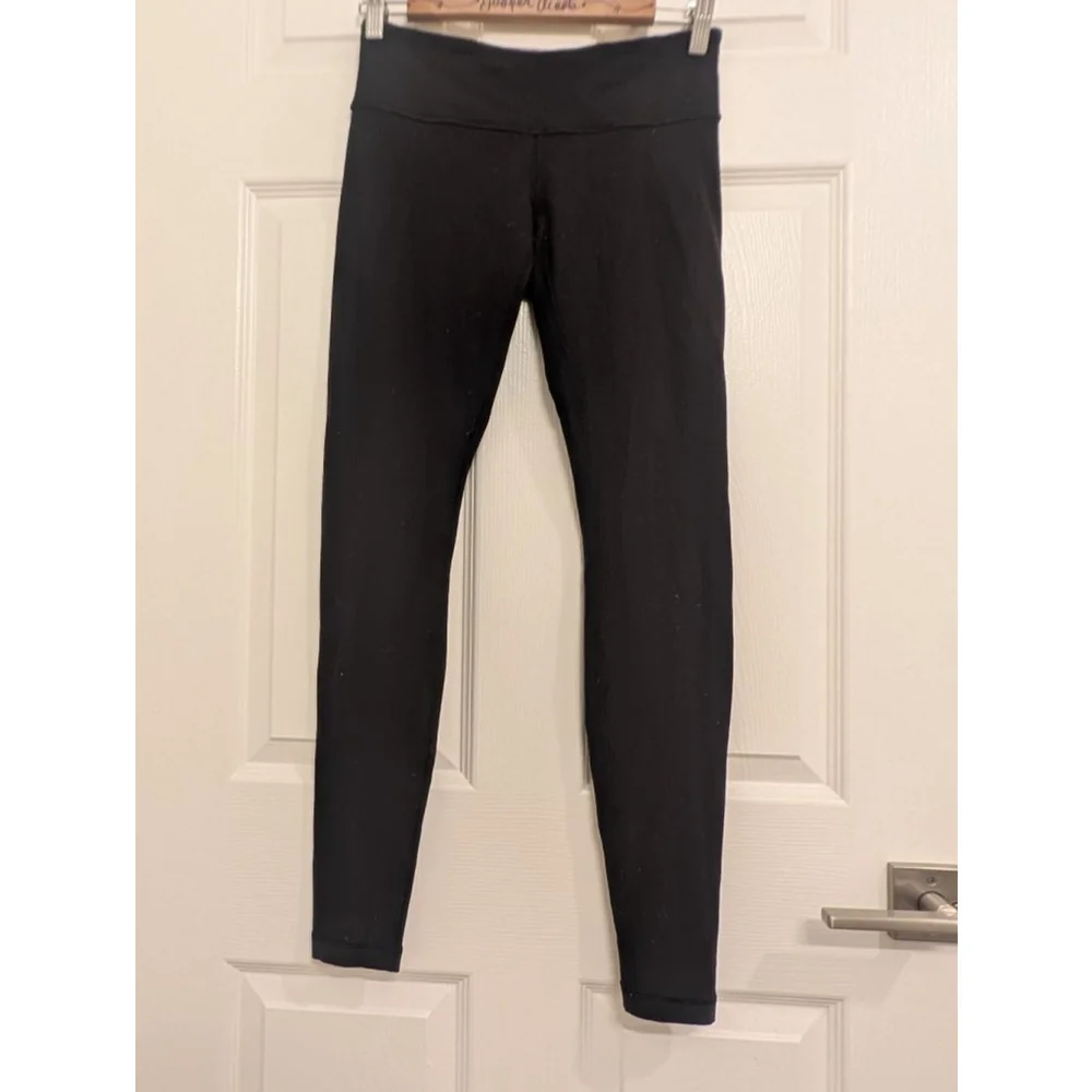 Lululemon Reversible Black Leggings Waistband Size 6 Full length